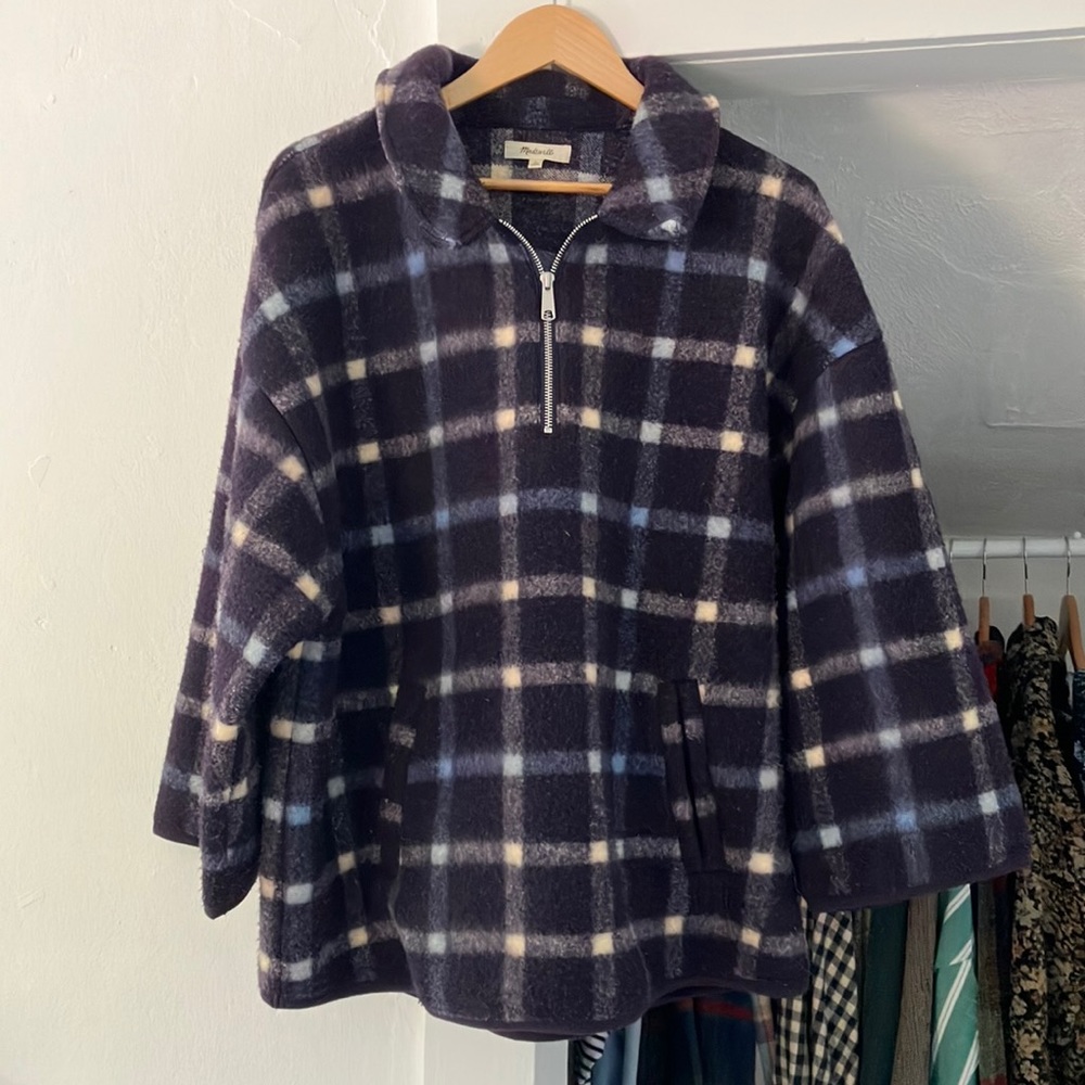 Madewell poncho pullover with bell sleeves